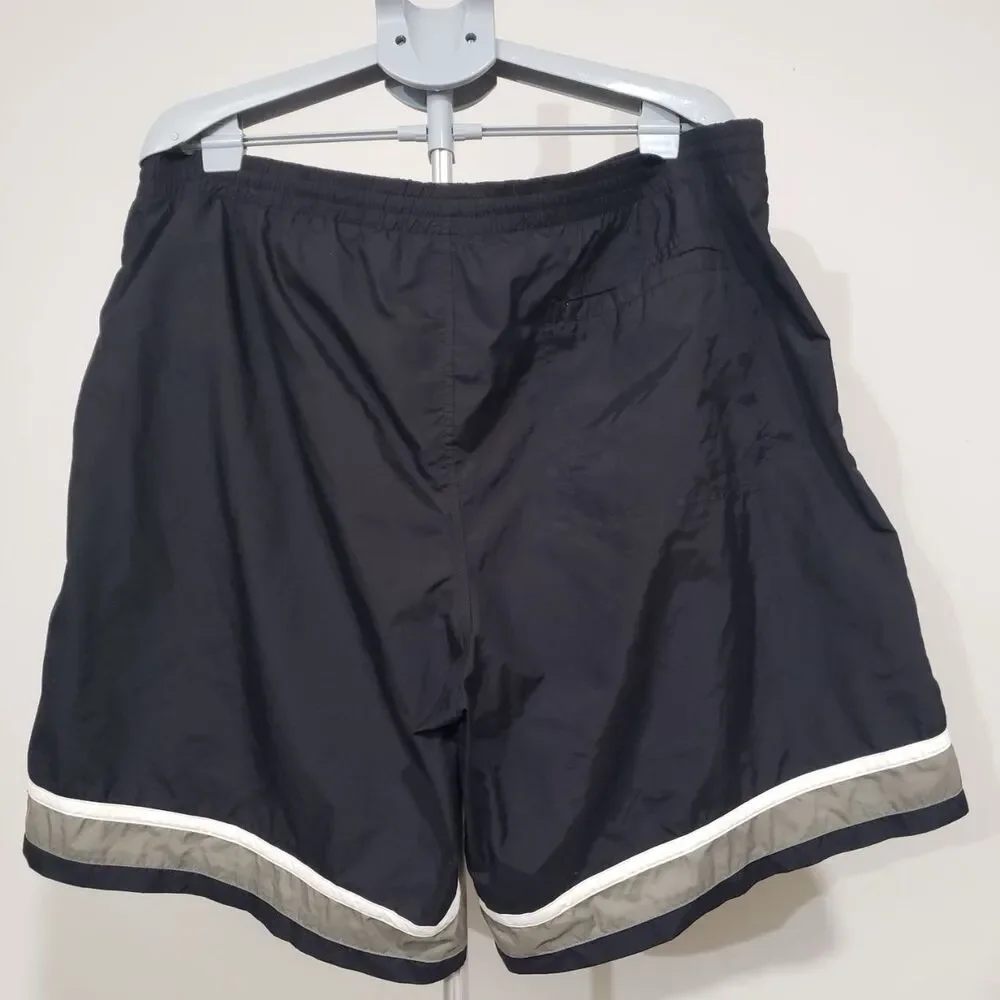 Vintage Nike Mens XXL Black Athletic Shorts Contrast Trim Mesh Lined Activewear